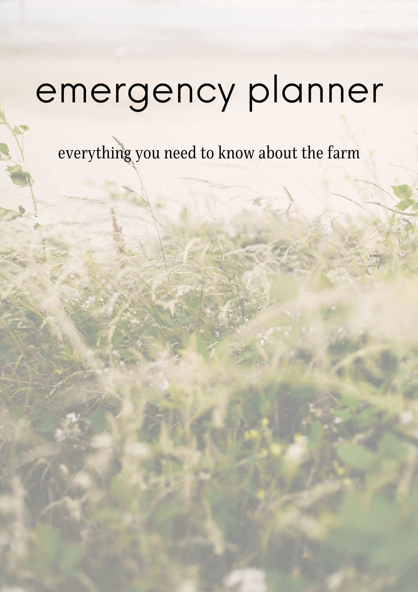 Farm emergency planner