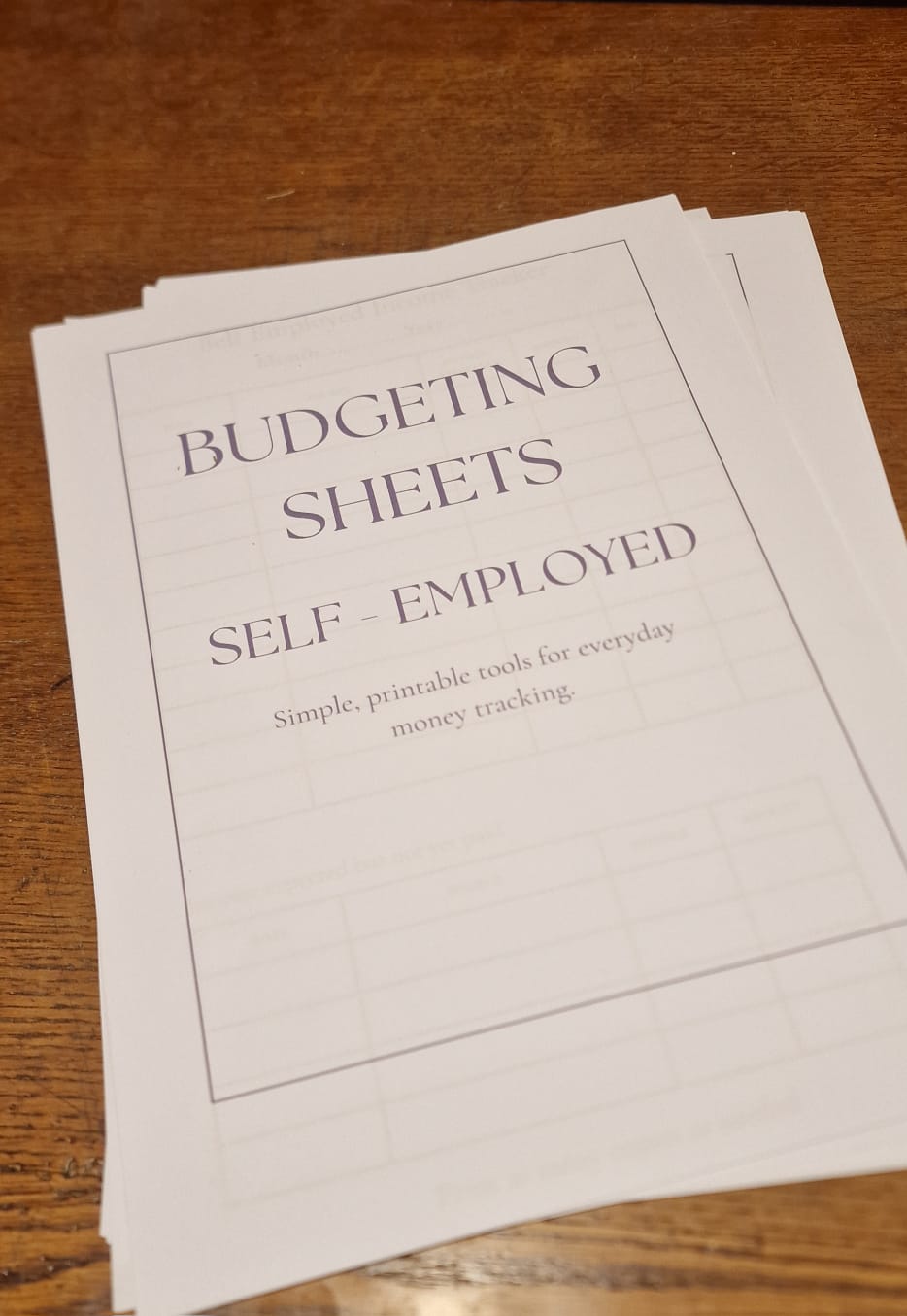 Self-Employed Budgeting Sheets (Personal + Business)