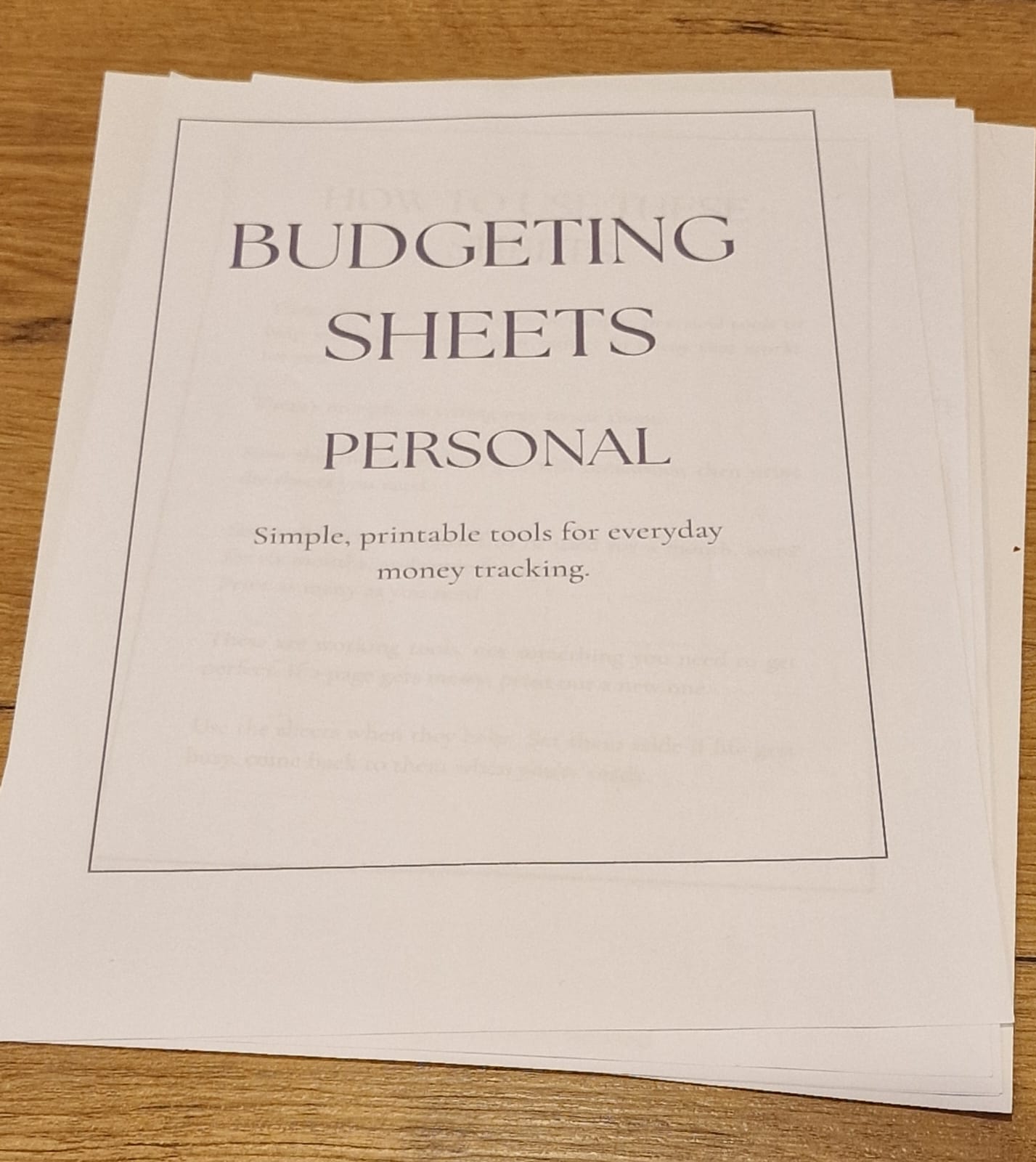 Personal Budgeting Sheets (Monthly Printables)