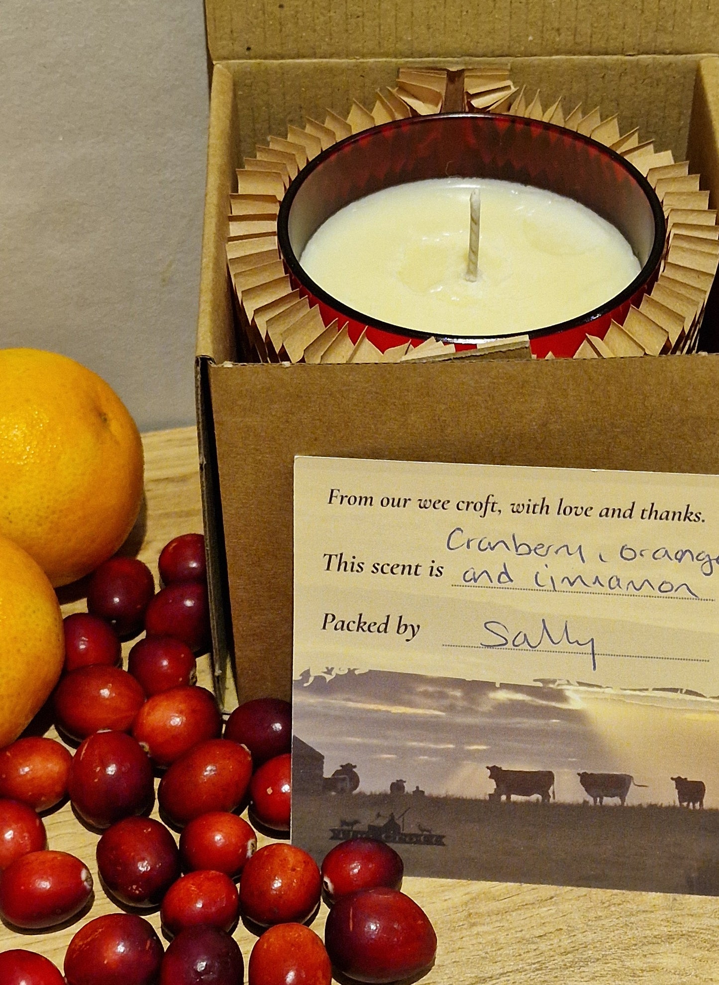 Cranberry, Orange and Cinnamon tallow candles